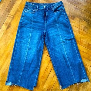 American Eagle cropped wide leg jeans